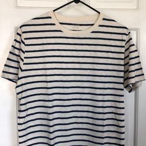 J.Crew cream/navy striped t-shirt